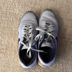 Nike Light Gray and Navy Air Max Sneakers